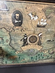 1926 COULTON WAUGH “A MAP OF CAPE COD” HAND PAINTED COLORS IN FRAME