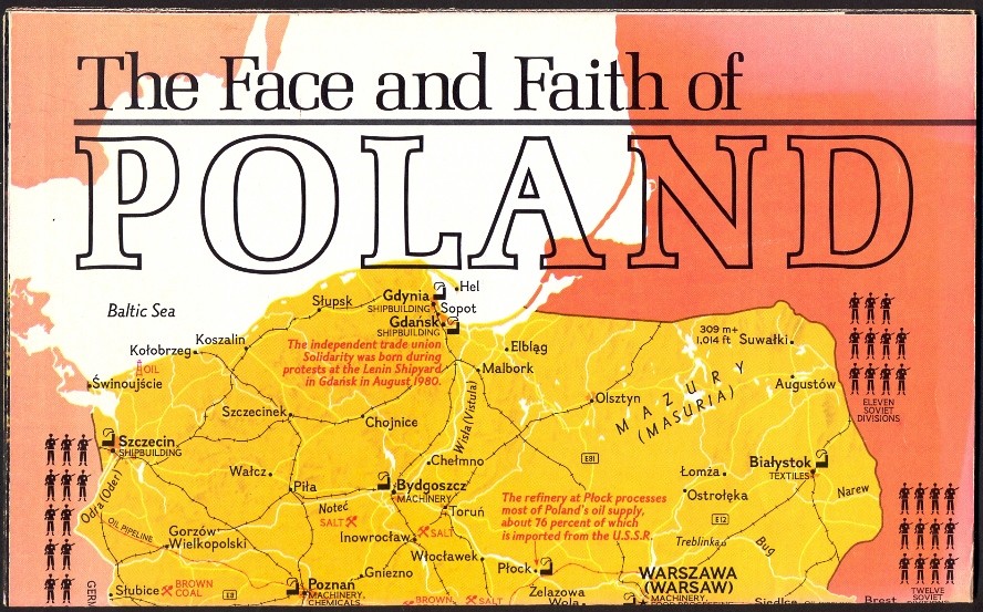 The Face & Faith of Poland: 1982 Illustrated Poster/Map, 94 x 60 cms. FreePost