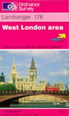 Set Of 5 Ordnance Survey Maps For West London And Surrounding Area From 1980s