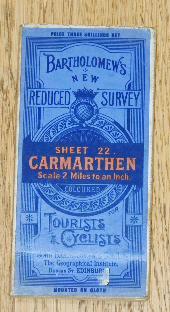 BARTHOLOMEW’S NEW REDUCED SURVEY SHEET 22 CARMARTHEN 2 MILES TO AN INCH