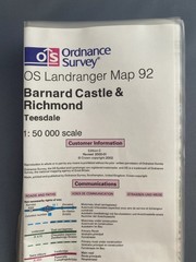 Ordnance Survey. Barnard Castle & Richmond 92. Laminated Landranger. 1:50 000.