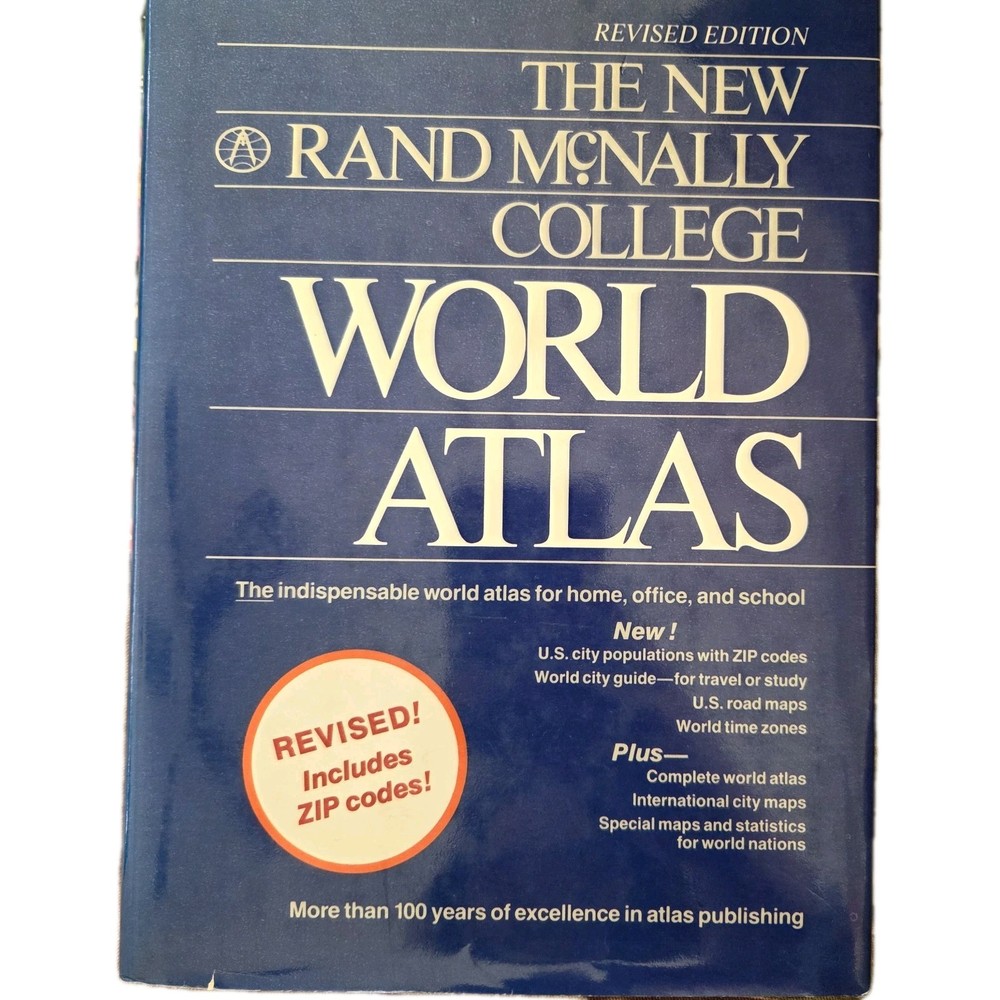 THE NEW RAND MCNALLY COLLEGE WORLD ATLAS By Rand Mcnally Hardcover 1985 Maps