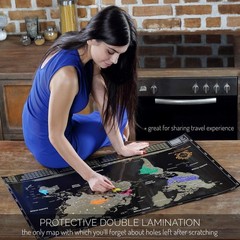 Detailed Extra Large Scratch Off World Map – Luxury Travel Decor & Tracker