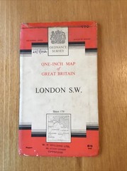 1965 Ordnance Survey One Inch Seventh Series Map 170 London South West