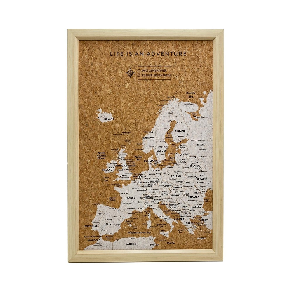 Europe Travel Map Pin Board Pins Splosh Personalised European Planner Maps White