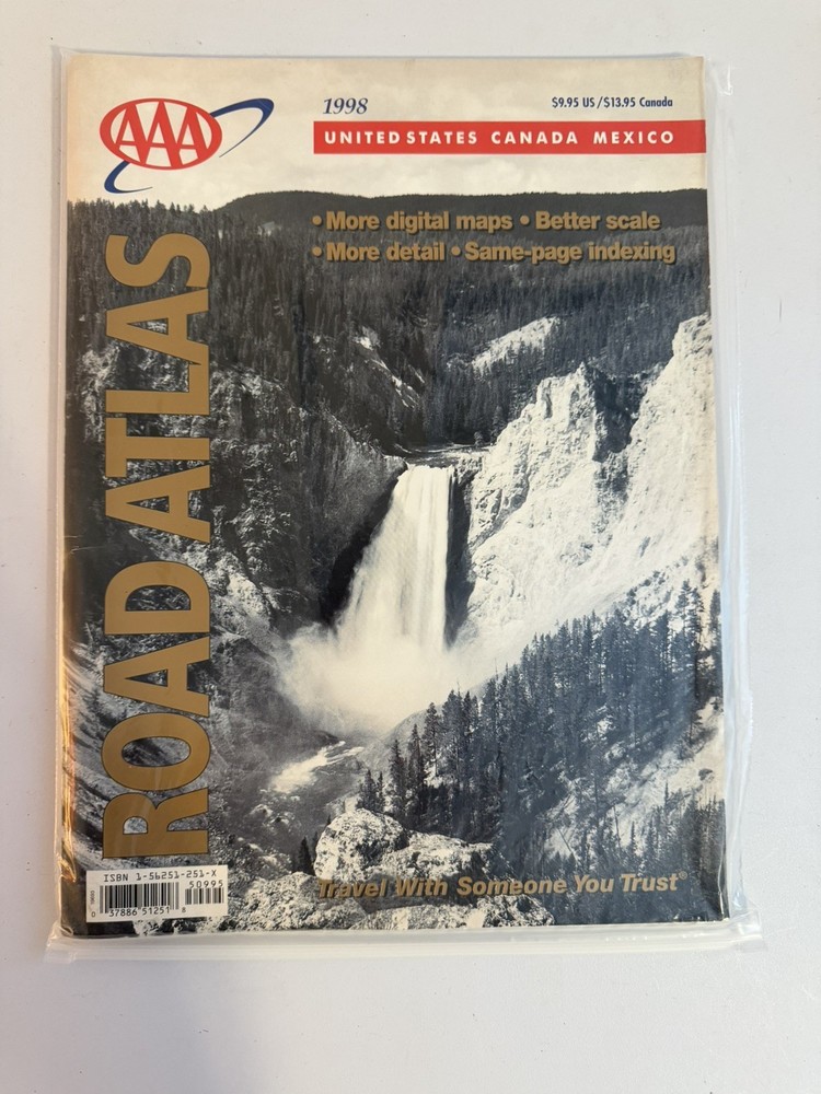 1998 AAA ROAD ATLAS oversized USA Canada Mexico American Automobile Association