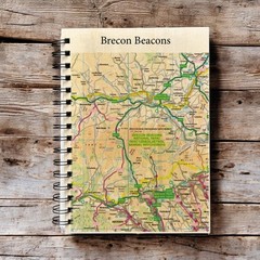 OS Map Wooden Lined Notebook – Brecon Beacons National Park