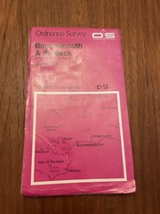 Bournemouth And Purbeck 195 OS map 1974 Vintage Landranger 1:50000