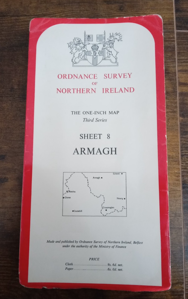 Ordinance Survey Of Northern Ireland Sheet 8 Armagh 1968. T3