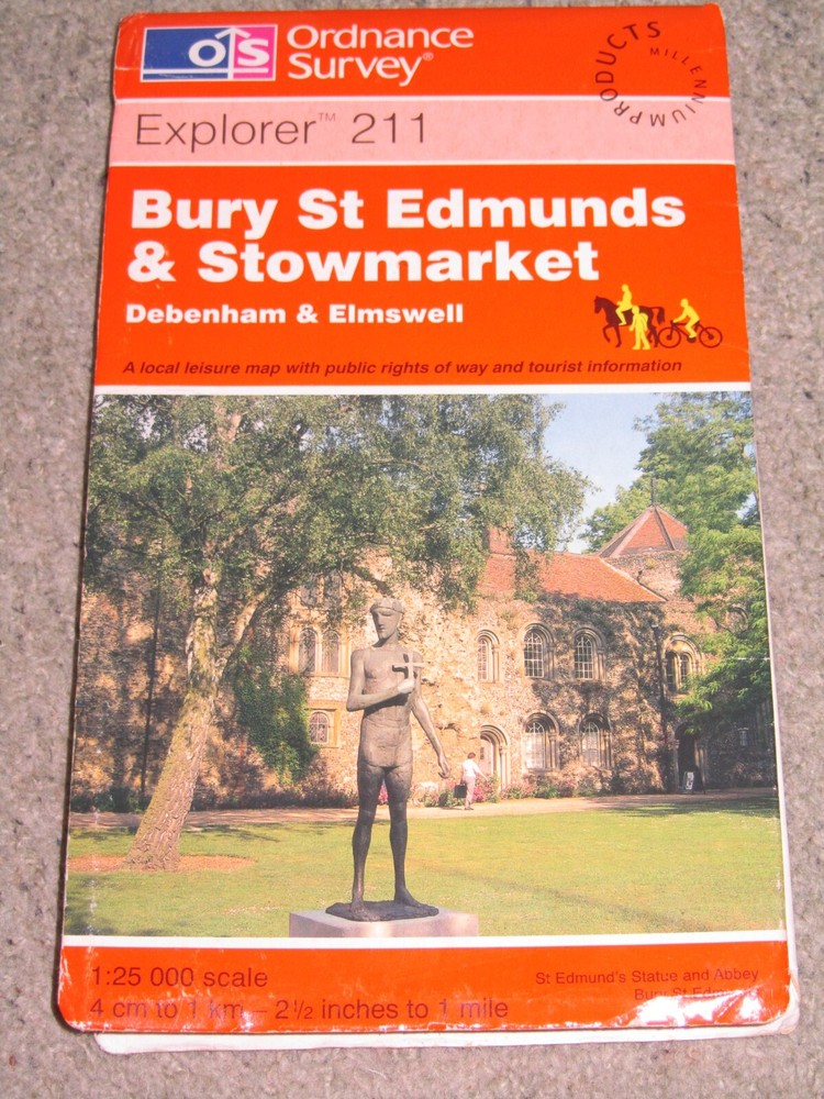 Ordnance Survey Explorer 1:25,000: Sheet 211 Bury St Edmunds & Stowmarket – 1999