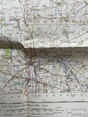 Vintage 1950 OS War Office Map Of Burton Upon Trent, Tamworth & Derby