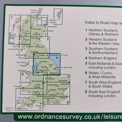 Ordnance Survey Road Travel Map Northern England 1:250K Scale Folded Route