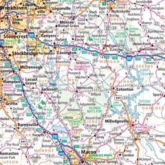 Rand McNally Easy to Fold: Georgia State Laminated Map 18″ x 17″, Multicolor
