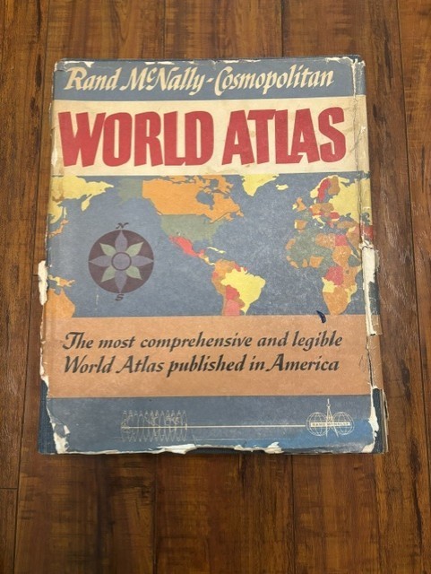 Vintage 1959 Rand McNally Cosmopolitan World Atlas Colored Maps