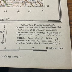 2 Ordnance Survey 1″ New Popular Edition 1946 Maps 163 & 164 Barnstaple Minehead