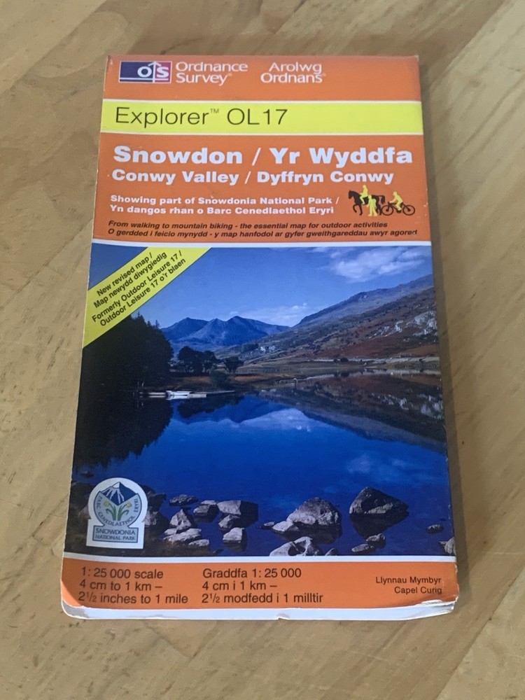 Ordnance Survey Explorer Map OL17 Snowdon / Yr Wyddfa Snowdonia National Park OS
