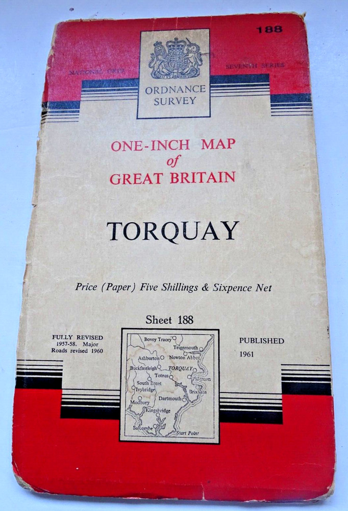 Ordnance Survey Map – Seventh Series – Sheet 188 – Torquay – 1961