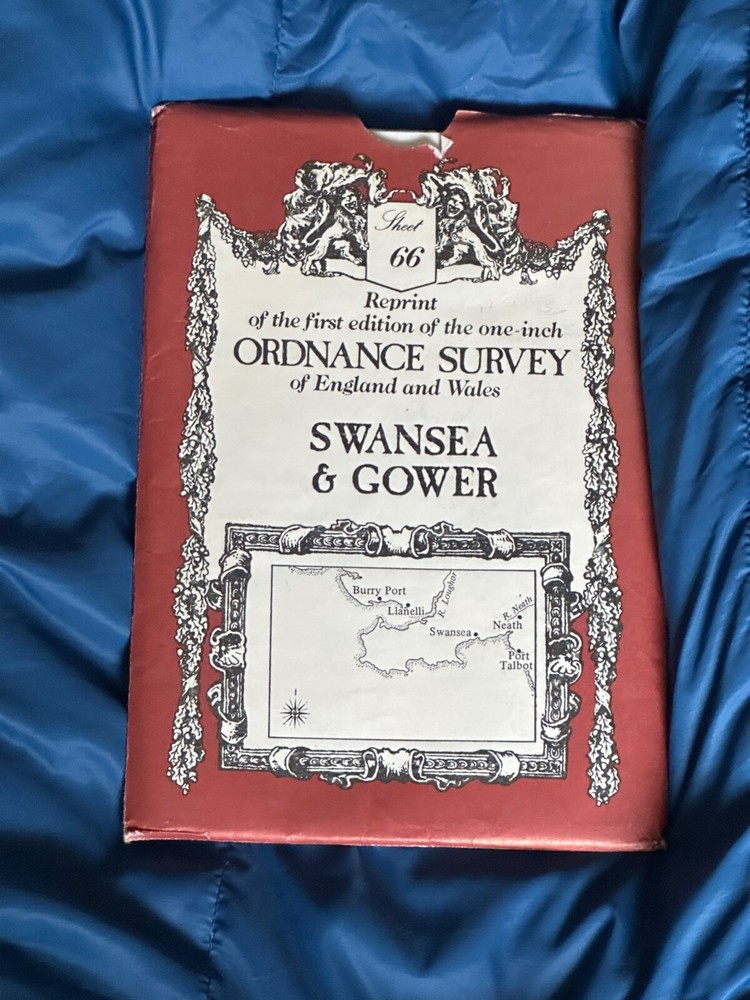 David & Charles,OS Sheet Map, 1st Edition, 1 Inch Reprint, Swansea & , No 66