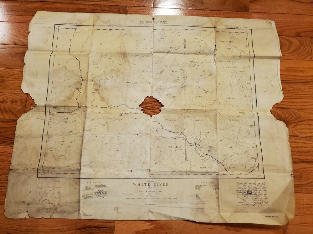 province of Ontario department of lands and forest map First Edition 1927