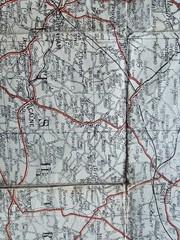 MAP Geographia Road Map. Bath & BristoL. Cloth Backed Possibly 1921