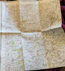 OS Ordnance Survey One Inch Paper Map,of Ludlow, Sheet 129, 1952