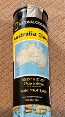 NATIONAL GEOGRAPHIC: AUSTRALIA CLASSIC WALL MAP 30.25”x27.25” 2015
