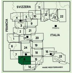 Italy France Maritime and Ligurian Alps 50k IGC Map 8 hiking GTA Via Alpina