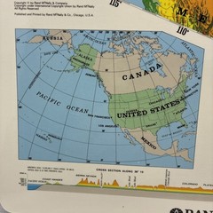 17″ x 22″ Rand McNally Markable Map of The United States / World Two-Sided