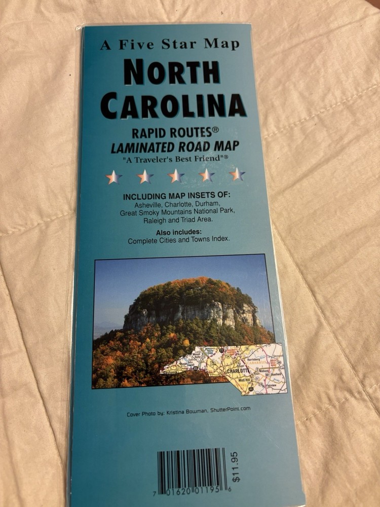 A Five Star Map Of North Carolina Rapid Routes Laminated. P 6