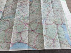 Vintage Shell European Alpes Road Tourist Map Large Fold Out