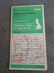Ordnance Survey Pathfinder Map Hatfield & Cheshunt TL 20/ 30 1982 Sheet Map