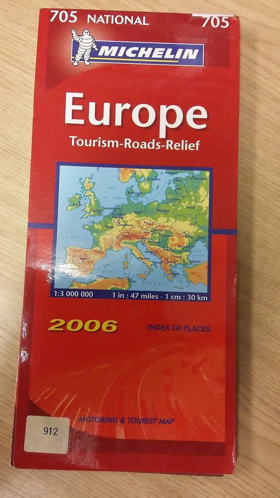 705: Europe: Tourism, Roads, Relief: 2006: Michelin Map (M17)