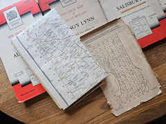Job Lot – Ordnance Survey One Inch Maps (seventh series) x 9 [cloth mounted]