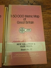 4 Ordance Survey Maps- Scotland 76,77,78,79 – Girvan, Hawick, Glen Trool etc