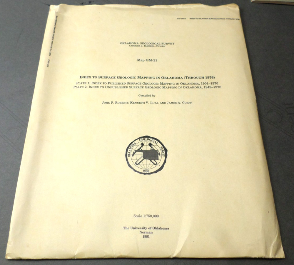 1981 OGS Index to Surface Geologic Mapping in Oklahoma Thru 1976 Map GM-21