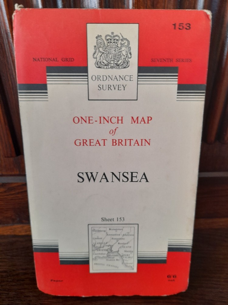 1960’s ORDNANCE ONE-INCH MAP OF GREAT BRITAIN SWANSEA No 153