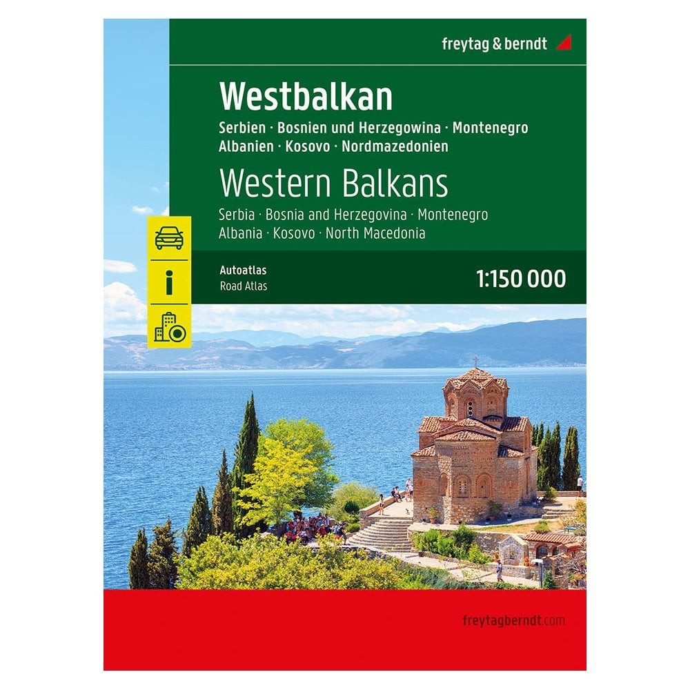 Western Balkans Road atlas Spiral bound 1:150K, planning driving, index, camping