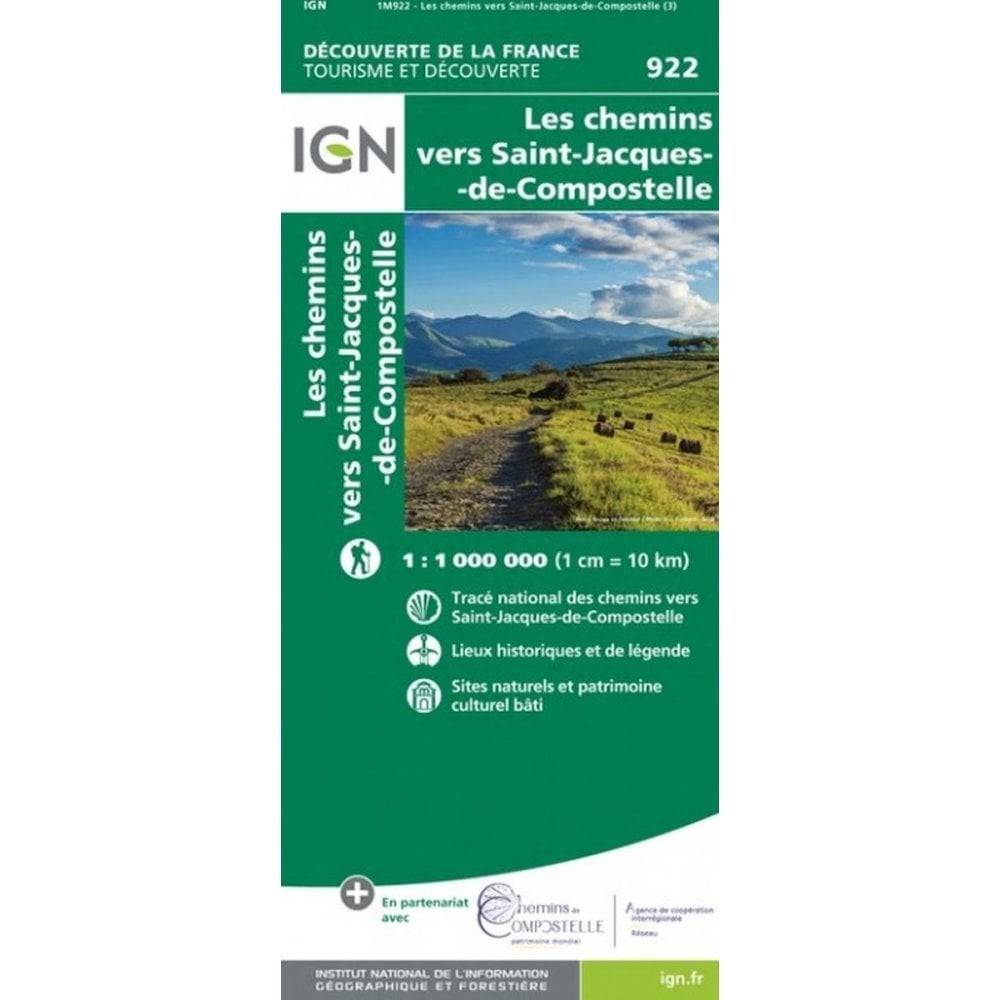 France St Jacques de Compostelle Routes IGN map pilgrimage, planning for hiking