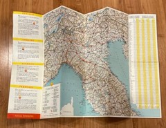 Vintage Shell Map Italy 1960 Italia Gas Station Motor Oil