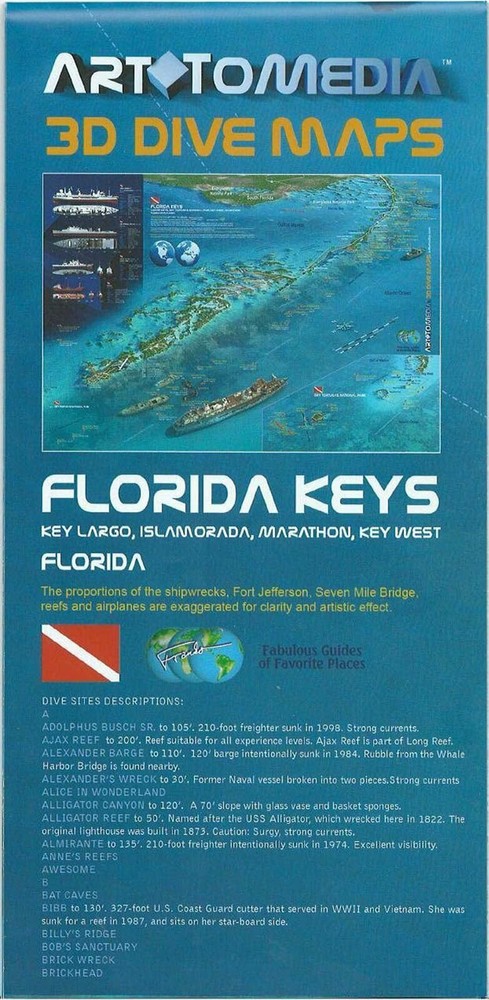 Florida Keys 3D Dive Maps Key Largo Islamorada Marathon Key West Shipwrecks