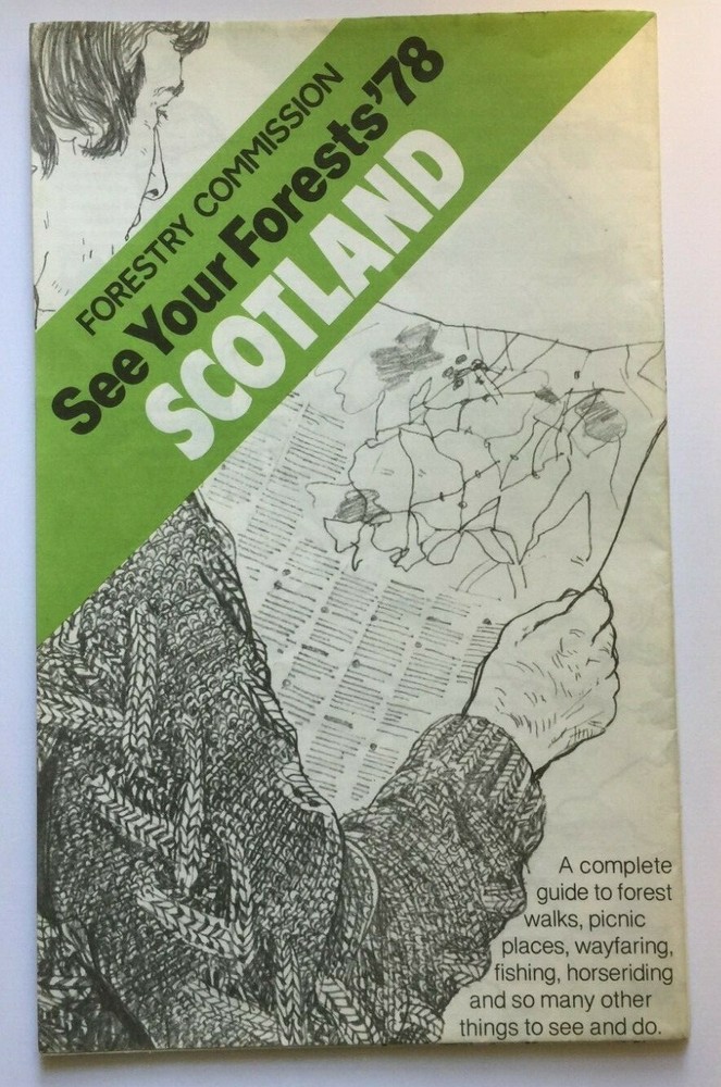 FORESTRY COMMISSION FOREST WALKS MAPS SCOTLAND 1978 TOURIST GUIDE FOLD OUT MAP
