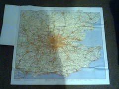 Bartholomew London and Home Counties Motoring Map 1:250000 Paper 1973