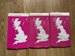 3 x Vintage Ordnance Survey Map Bundle – 1:50 000 scale – Maps/Crafting/Art etc