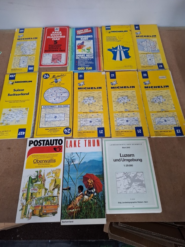 Vintage Michelin/AA Road Maps/ Guides Europe Joblot