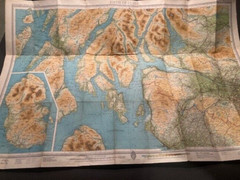 John Bartholomew’s 1947 Cloth Half-Inch Contoured Map Of The Firth Of Clyde