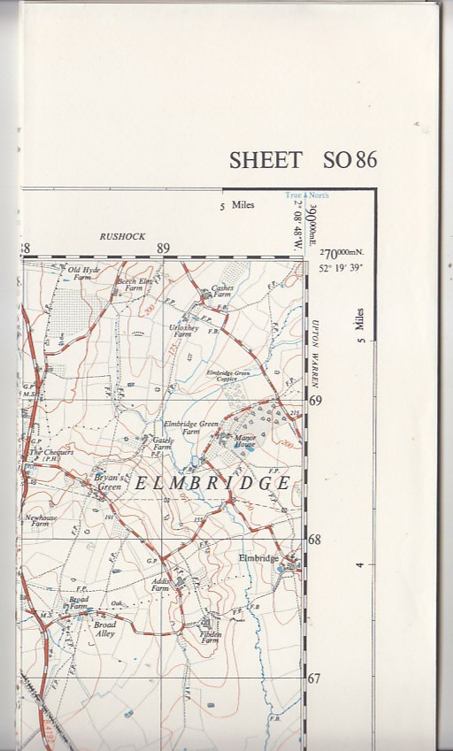 Ordnance Survey Map 1:25,000 First Series Sheet SO 86 Droitwich (West)