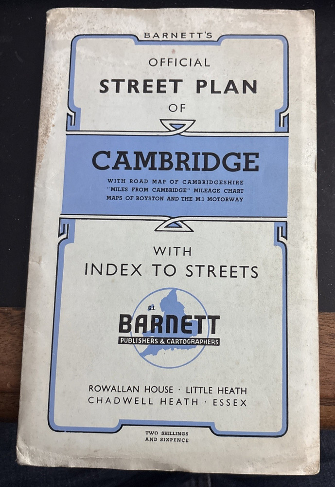 Vintage Barnett’s Official Street Plan Of Cambridge 1950s? Fair