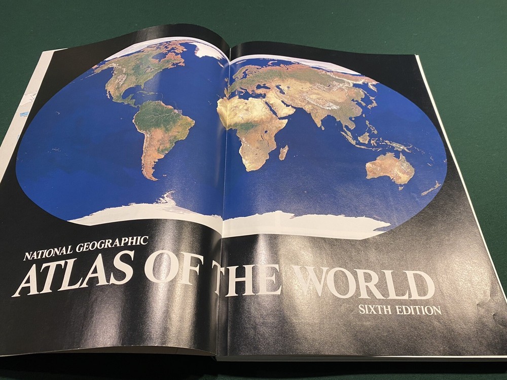 National Geographic ATLAS OF THE WORLD 6th Edition Blue Color Approx 19” X 12”