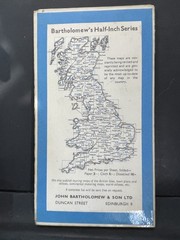 Vintage Bartholomew’s Half-Inch Contoured Maps Warwickshire Sheet 19 OS