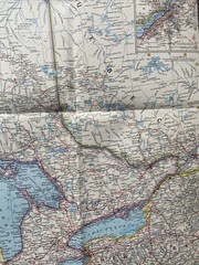 National Geographic Magazine Paper Map Of Central Canada 1963 Vintage Geography
